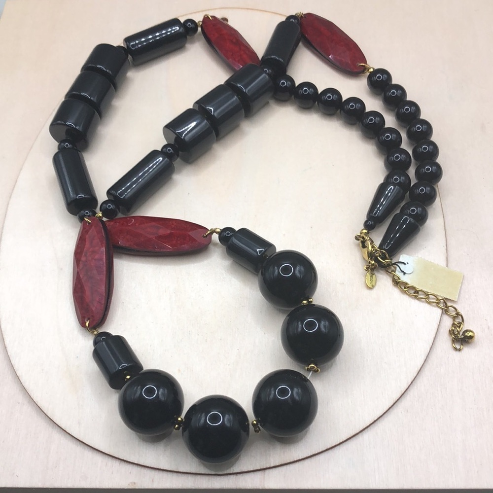 Chico's Letita Long Necklace Chunky Bead Statement Style.